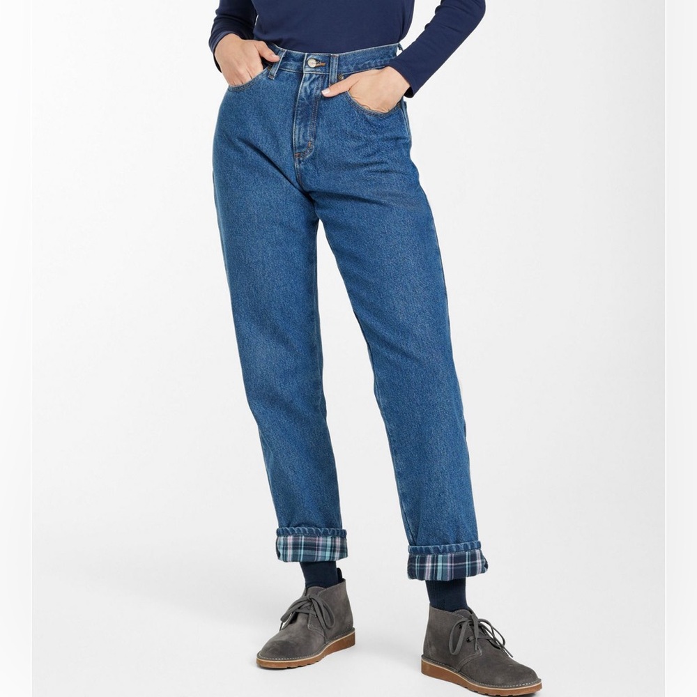 Double Lined Flannel LL Bean Jeans Straight Leg